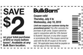 Save 2 On Your 10 Purchase At Bulk Barn San Jose Coupons