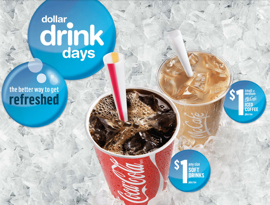 Dollar Drink Days at McDonald's! Wilmington Coupons Daily Draws