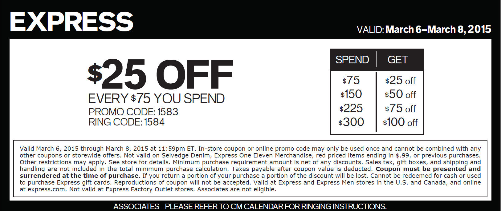 this-weekend-only-25-off-a-75-purchase-at-express-indianapolis-coupons-daily-draws