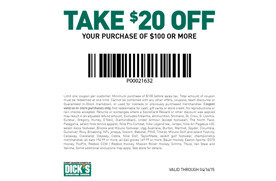 $20 off a $100 purchase at Dick's Sporting Goods | Indianapolis Coupons ...