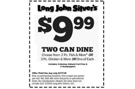 TODAY ONLY! Two Can Dine for $9.99 at $2 Long John Silver's ...